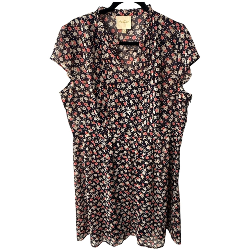 ModCloth Black Floral Mini Dress with Pink and Cream Flowers